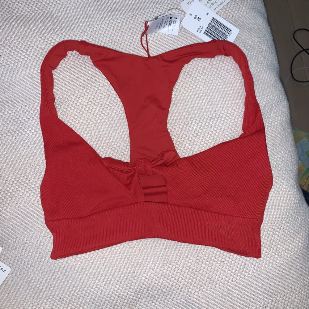 l*space red ribbed Tara top
